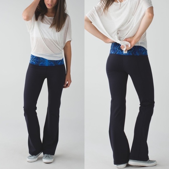 Lululemon Groove Pant III Naval Blue Mini Ziggy Snake Pipe Dream Sapphire 6 - Picture 1 of 7